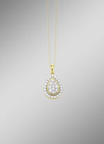 Tropfenförmiger Anhänger mit Brillanten 