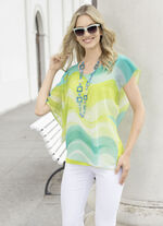 Poncho-Tunika aus Chiffon 