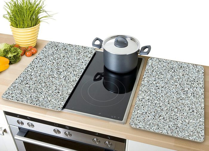 Herdabdeckplatten Granit, 2er-Set 