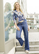 Shirt mit Allover-Druck in 2 Farben BLAU-CAMEL-EISBLAU