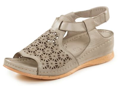 Gemini Sandale aus schattiertem Nappaleder mit Pr&auml;gung 