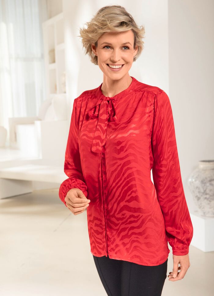 Bluse in Animal-Optik in 2 Farben ROT