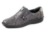 ELENA EDEN-Slipper aus Nappaleder GRAU-SCHWARZ