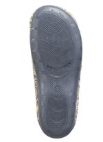 Laurina Pantoffel aus Textilmaterial mit bunter Blumenstickerei GRAU