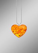 Gro&szlig;er Herz-Anh&auml;nger mit echt Bernstein 