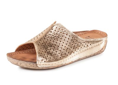 ELENA EDEN, sommerliche Damen-Pantoletten, aus Leder 