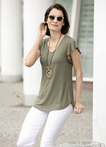 Shirt-Tunika mit Volant-Ärmeln