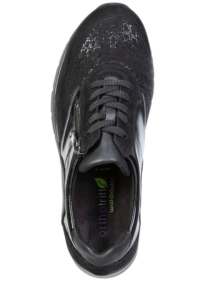 Waldl&auml;ufer, bequeme Damen-Sneaker, Weite K, mit herausnehmbarem Fu&szlig;bett SCHWARZ