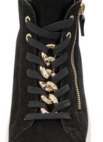 Remonte Bootie mit funkelnder Zierkette an der Schn&uuml;rung SCHWARZ