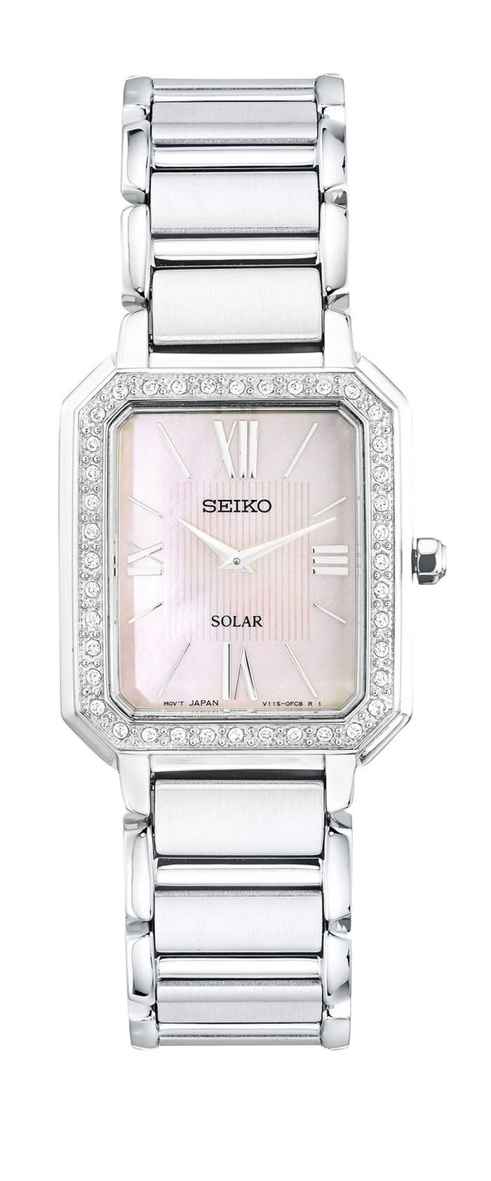 Solar-Damenuhr mit Swarovski-Kristalle 