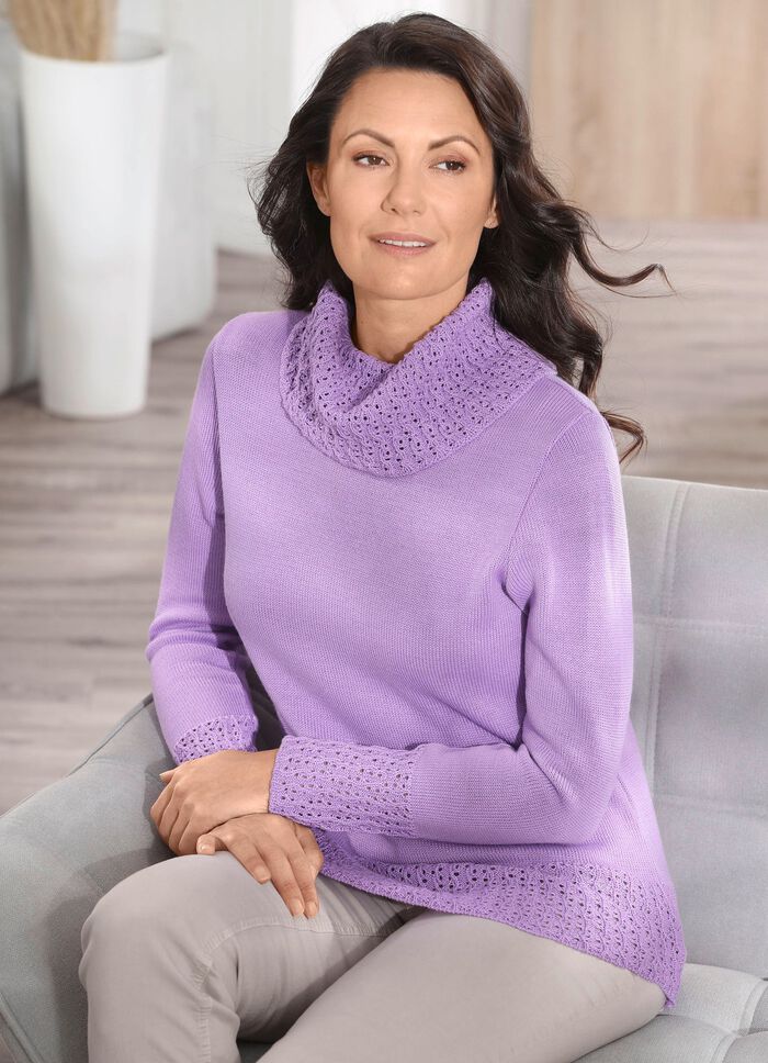 Pullover mit Schurwolle   FLIEDER