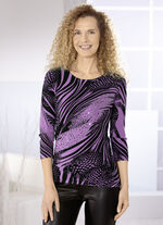 Pullover mit Paillettenzier LILA-SCHWARZ