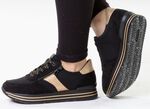 Remonte, trendige Damen-Sneaker, Weite G, mit herausnehmbarem Fu&szlig;bett SCHWARZ-GOLD