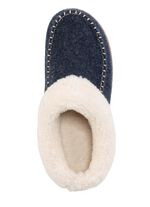 Laurina Hausschuh mit kuscheligem Pl&uuml;schkragen MARINE