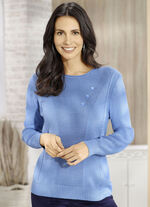 Pullover in Strickmix JEANSBLAU