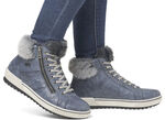 Remonte, gefütterte Damen-Boots, Winterschuhe, Weite G, mit herausnehmbarem Fußbett JEANS