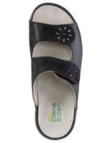 ELENA EDEN, bequeme Damen-Pantoletten, Weite H, mit herausnehmbarem Fußbett SCHWARZ