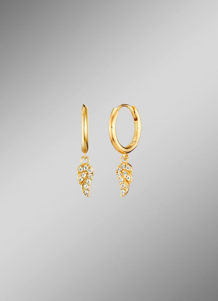 Creolen mit funkelnden Fl&uuml;gelchen 