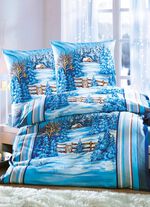 Feinbiber-Bettwäsche-Garnitur mit Sanfor-Ausrüstung 