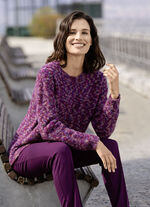 Pullover aus hochwertigem Bouclégarn MAGENTA-LILA-MULTICOLOR