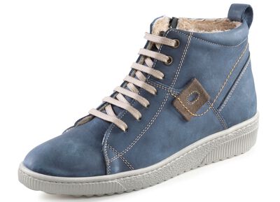 ELENA EDEN Schn&uuml;r-Bootie aus Nubukleder, mit Leder-Applikation 