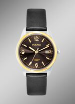 Para-Quartz-Partneruhren mit Lederband 