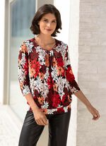 Shirt mit sch&ouml;ner F&auml;ltelung in 2 Farben ROT-SCHWARZ-APRICOT