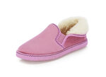 Laurina, warme Damen-Hausschuhe, mit Gummizug ROSA