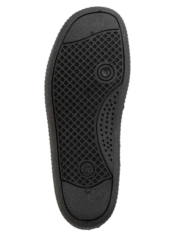 Hausschuh aus Cord-Textilmaterial SCHWARZ