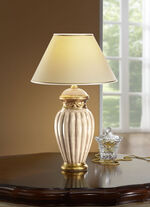 Tischleuchte mit echter Blattgoldauflage BEIGE-GOLD