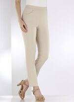 Knöchellange Hose in bequemer Schlupfform BEIGE