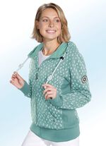 Sweatjacke mit Ankermotiven JADEGRÜN-WEISS