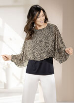 Blusenshirt mit Chiffon-Überwurf  