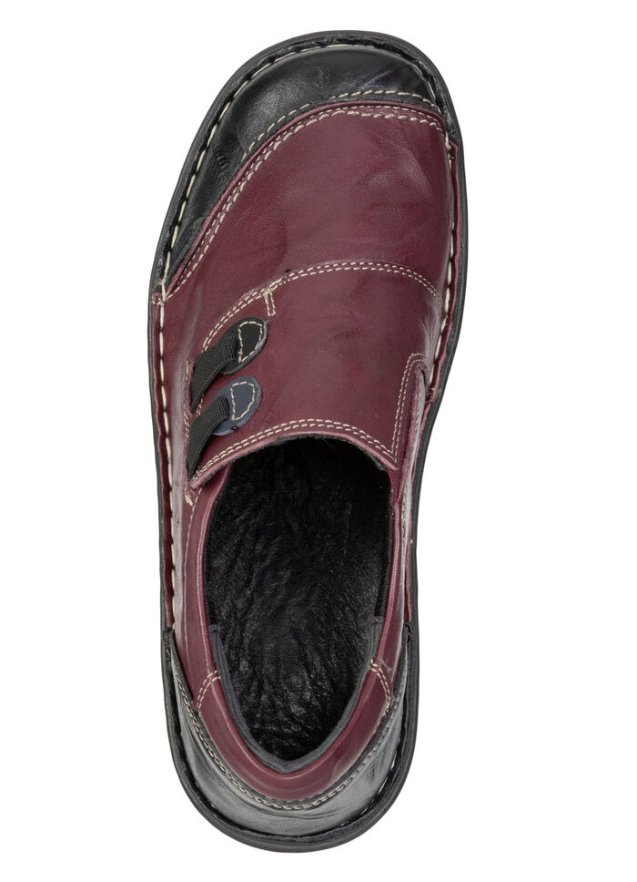 ELENA EDEN, klassische Damen-Slipper, Weite G, mit herausnehmbarem Fußbett BURGUND-SCHWARZ