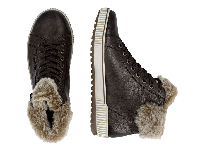 Remonte, gefütterte Damen-Boots, Winterschuhe, Weite G, mit herausnehmbarem Fußbett DUNKELBRAUN