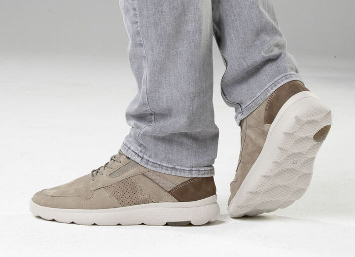 Waldläufer Schnürschuh mit Zier-Perforation SAND-BRAUN-JEANS