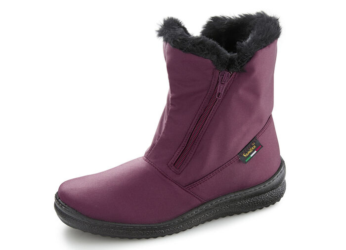 ELENA EDEN, atmungsaktive Damen-Stiefeletten, Winterschuhe, Weite G, mit Reißverschluss BORDEAUX