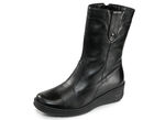 ELENA EDEN, gefütterte Damen-Stiefel, Winterschuhe, Weite H, mit Lammfell SCHWARZ