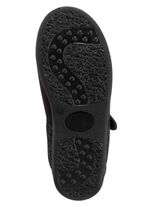 Spangenschuh aus weichem, teilweise meliertem Textilmaterial SCHWARZ