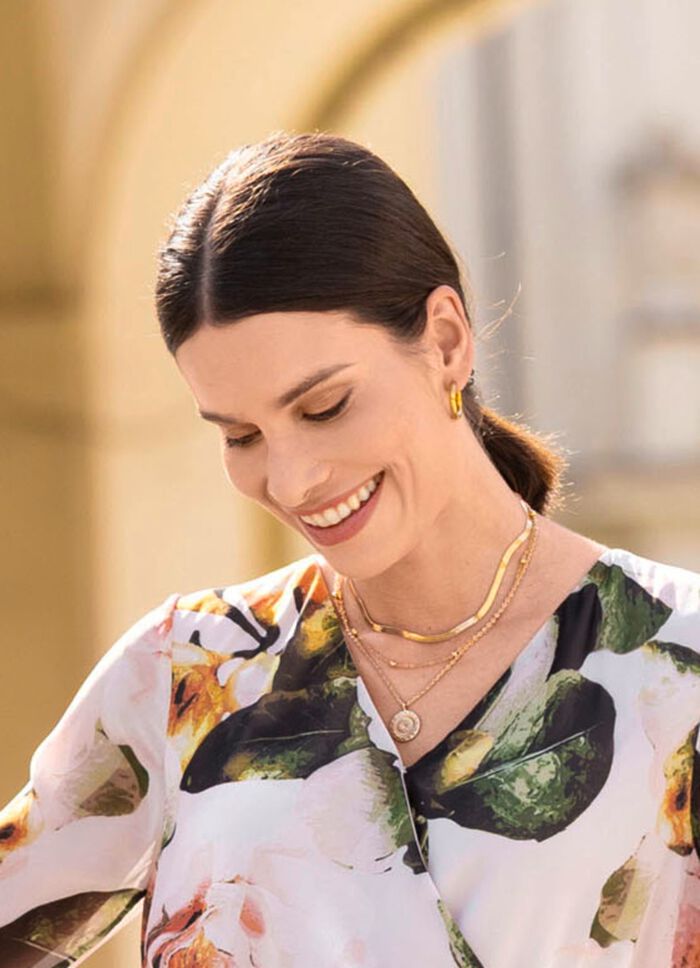 3-reihige Halskette in Goldoptik 