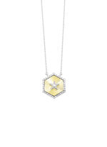 Halskette in Bicolor mit 1 Brillant und 36 Diamanten 