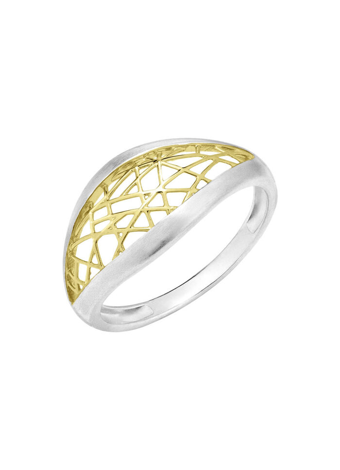 Faszinierender Damenring in edler Bicolor-Optik 