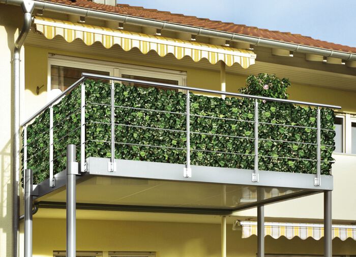 Praktischer Sichtschutz aus stabilem Kunststoffgeflecht GRÜN