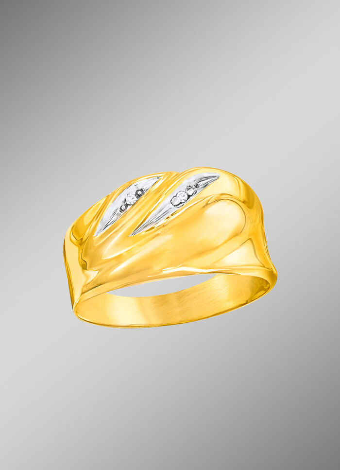 Damenring in Bicolor mit 1 Diamant 