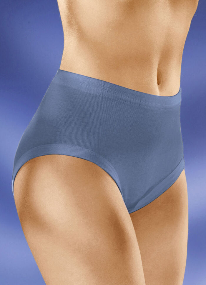 Fünferpack Slips mit Gummizug 2X MAUVE, 2X INDIGO, 1X WEISS