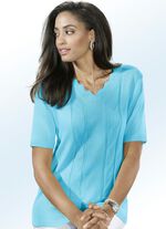 Pullover mit dekorativem Ausschnitt TÜRKIS