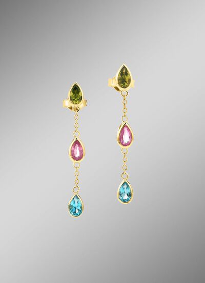 Ohrstecker mit funkelnden, echten Edelsteinen 