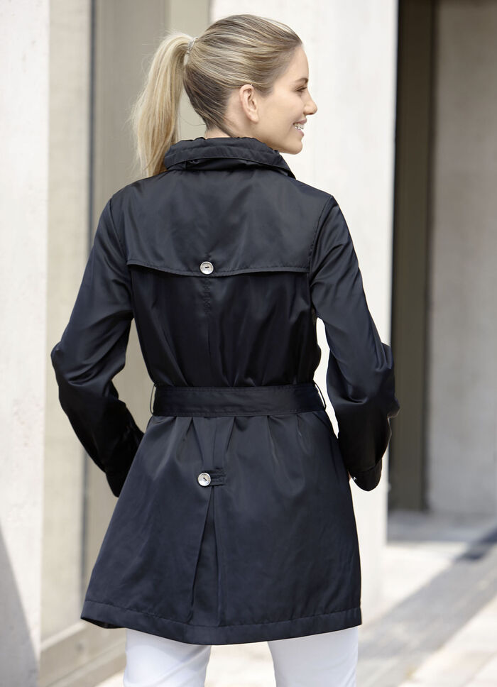 Longjacke mit Gürtel in Trench-Optik 