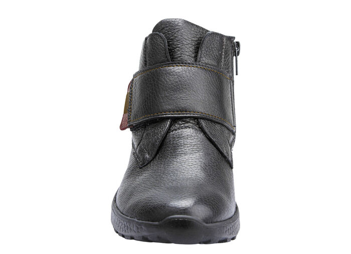 Waldläufer, bequeme Damen-Stiefeletten, Weite H, mit herausnehmbarem Fußbett SCHWARZ-ROT