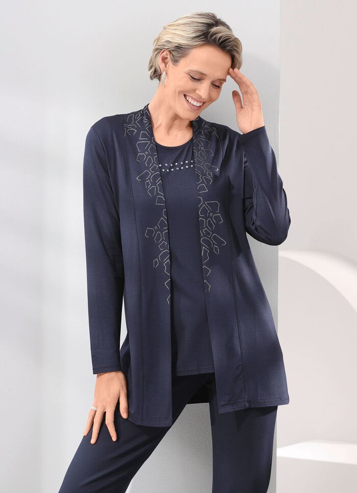 2-teiliges Set bestehend aus Shirtjacke und Shirt 